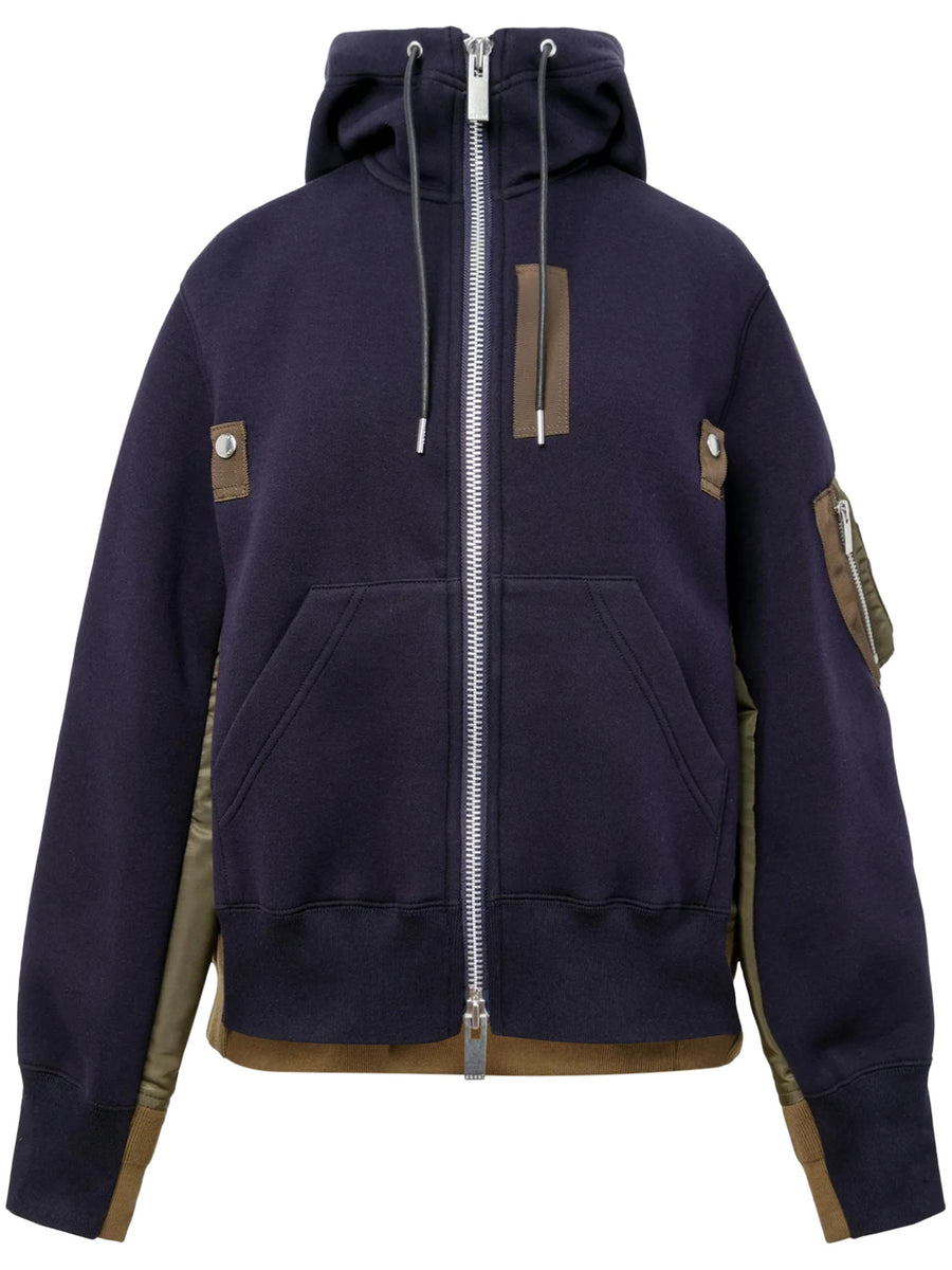 SPONGE X NYLON TWILL HOODIE 2508059 233 SACAI 