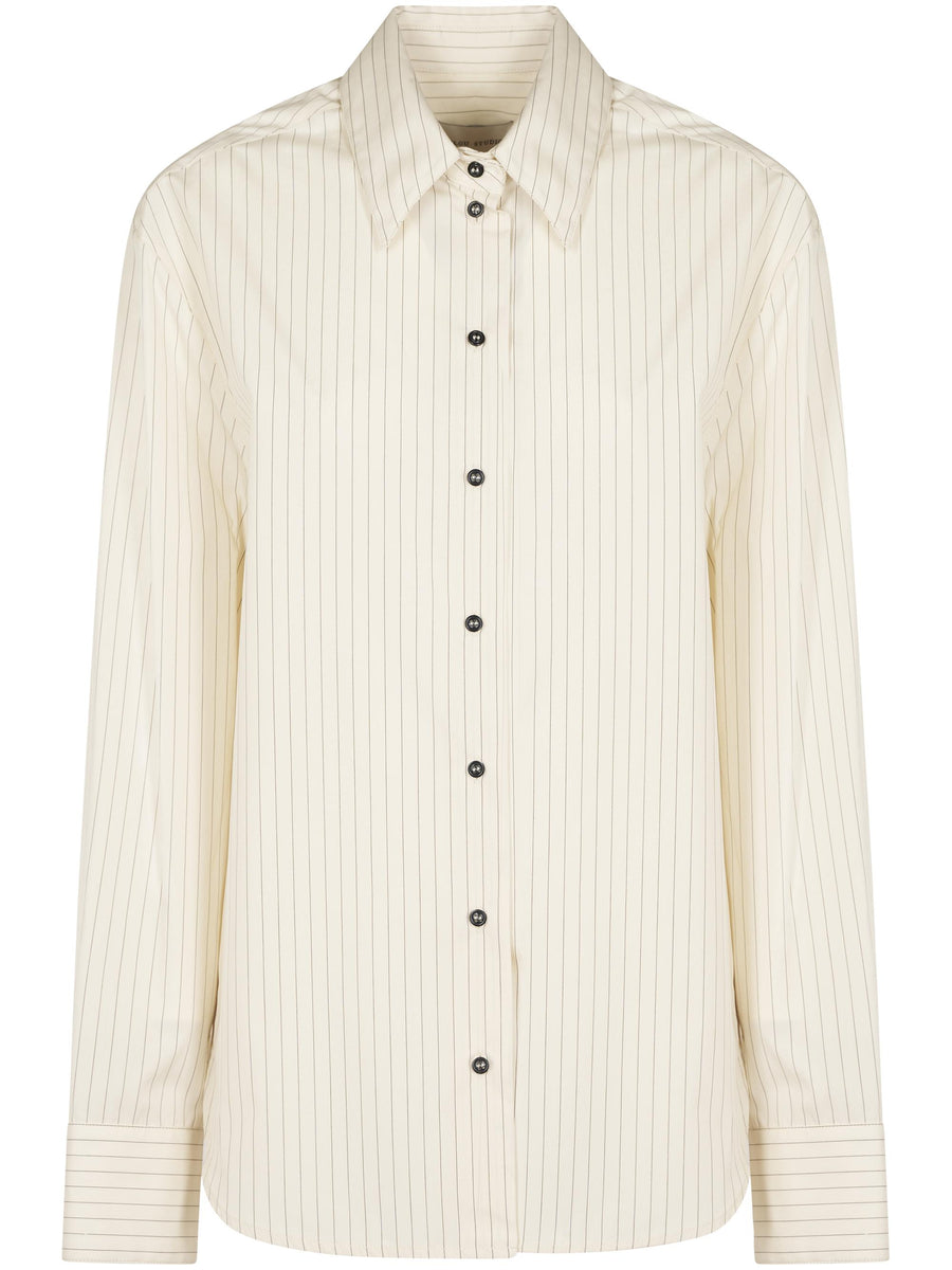  ALIM STRIPES IVORY BLACK STRIPES LOULOU STUDIO 