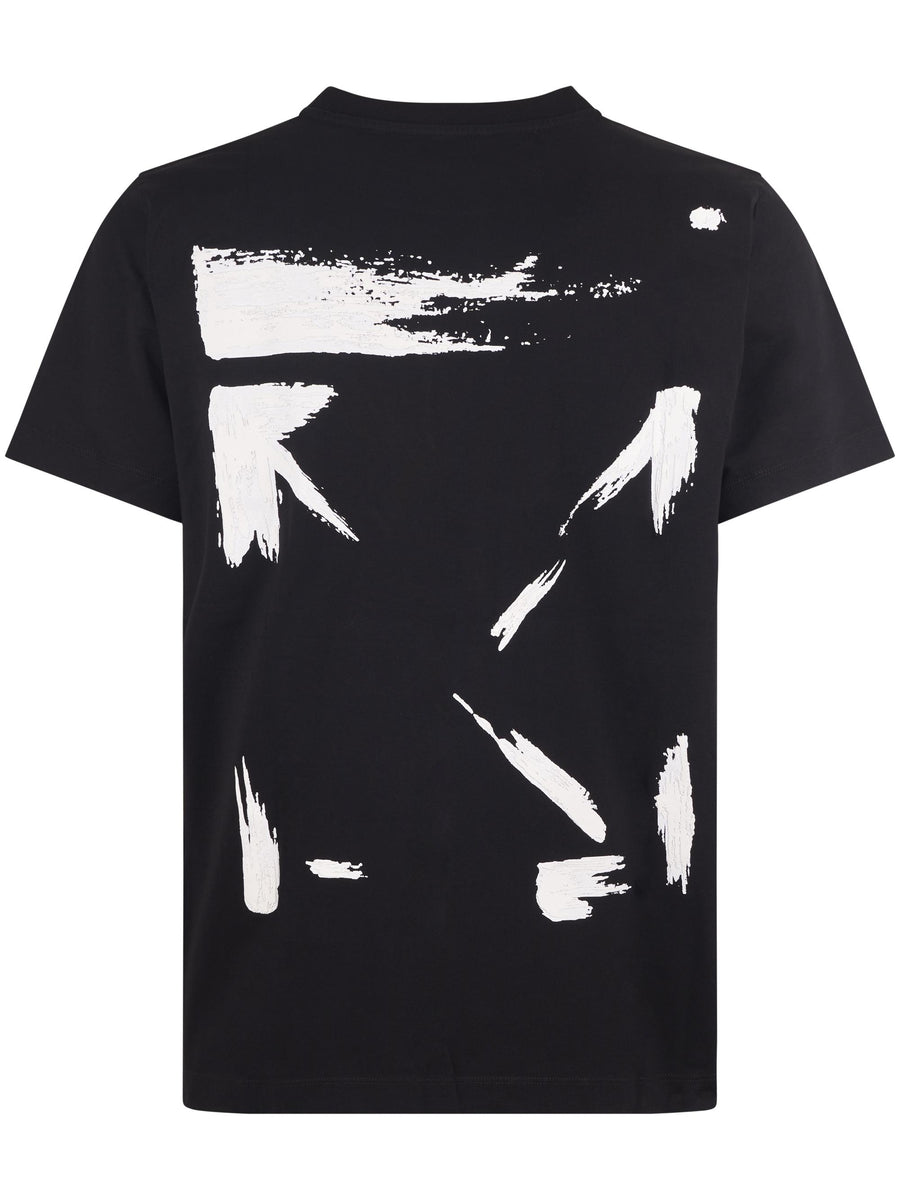BRUSH ARROW SLIM S/S TEE BLACK WHITE OMAA027F25JER0081001  OFF-WHITE 