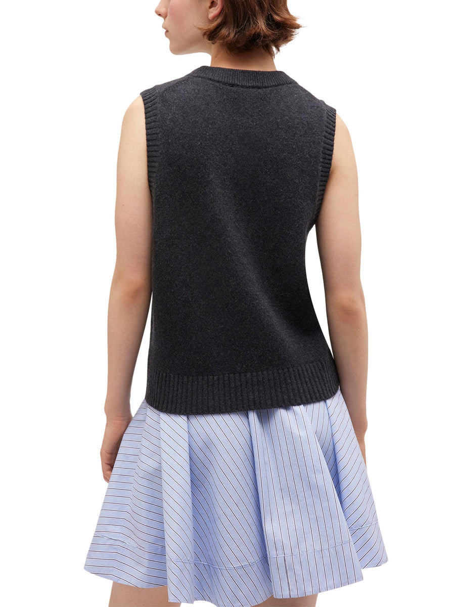 Graphic Wool Mix Flowers Vest K2596 252 GANNI 