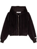 JOURNEY W'S ZIP UP HOODIE CROP BOMBER DOUBLE CHENILLE JERSEY WITH LABEL GWP02327 P00213090100 GOLDEN GOOSE 