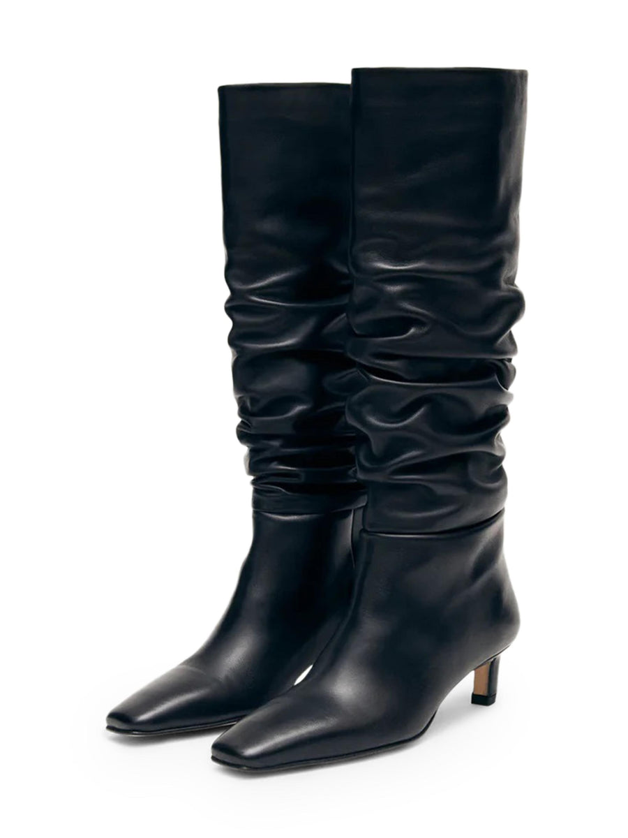 KALILA BLACK LEATHER BOOTS S100549 01 ALOHAS 