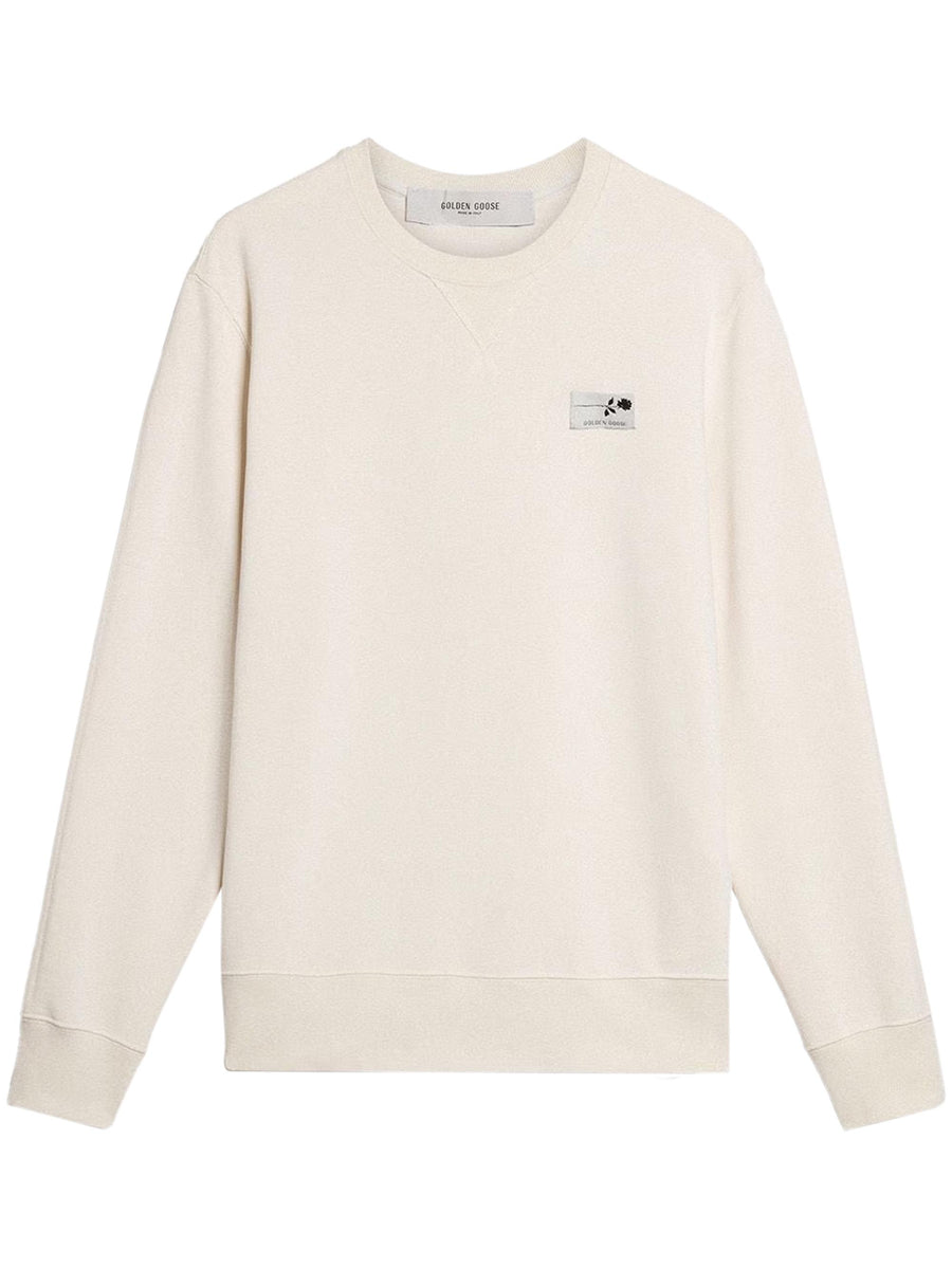 JOURNEY M'S CREW NECK SWEATSHIRT ORGANIC FLEECE WATER COLOUR AND PUFFERED PRINT GMP01223 P00213982432 GOLDEN GOOSE 