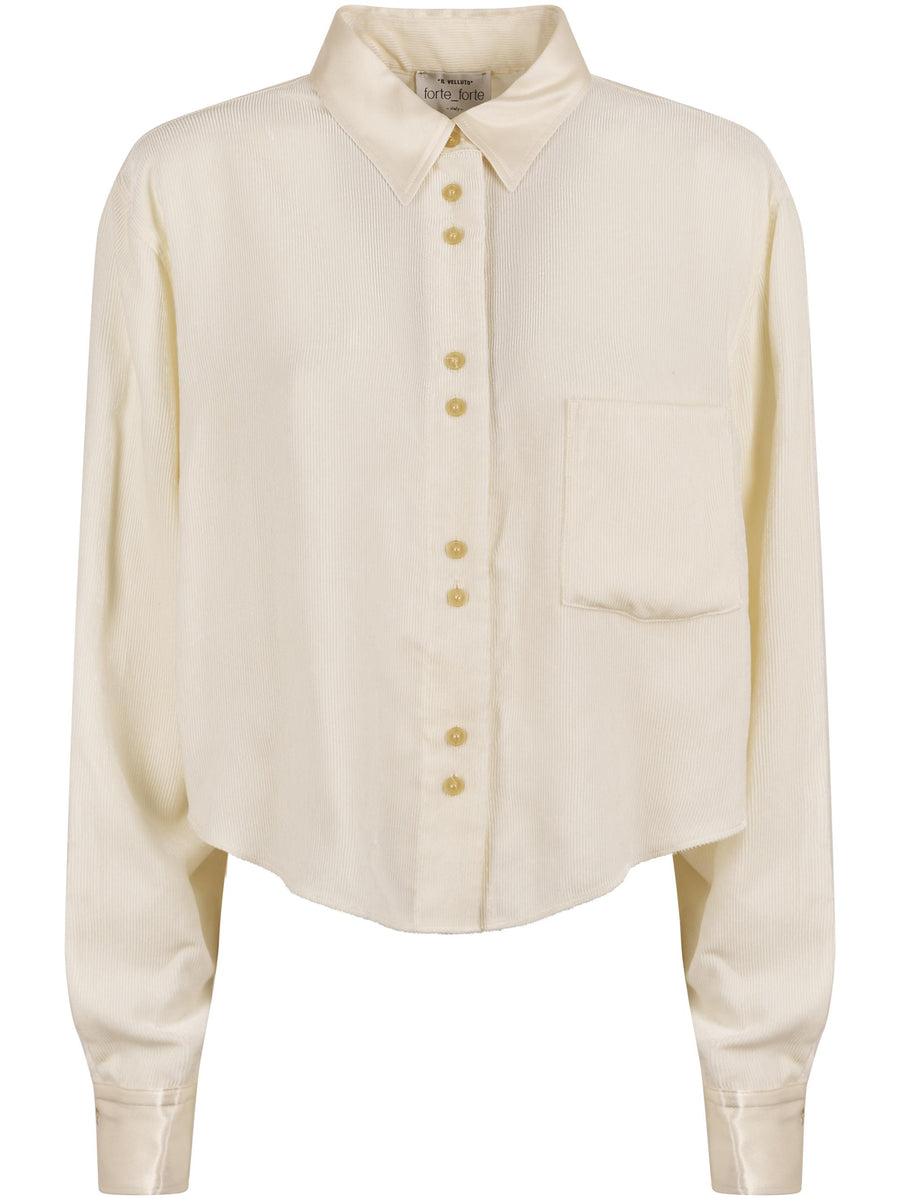 FLUID CHIC VELVETBOXY SHIRT 14055 F48A0215 FORTE FORTE 