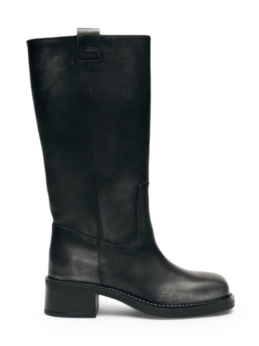 SAJAN BLACK LEATHER BOOTS S100550 01 ALOHAS 