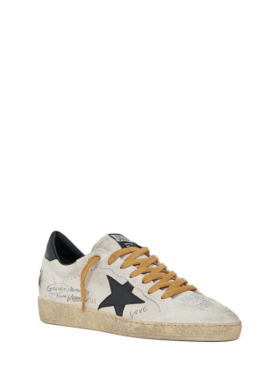 BALLSTAR SUEDE UPPER TOE TONGUE AND SPUR LEATHER STAR AND HEEL GMF00117 F00757860336 GOLDEN GOOSE 