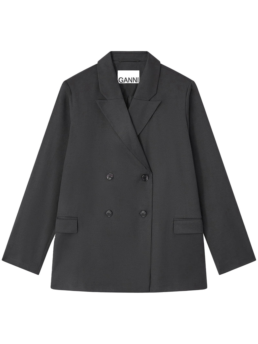 CALENDERED WOOL BLAZER W0797 099 GANNI 